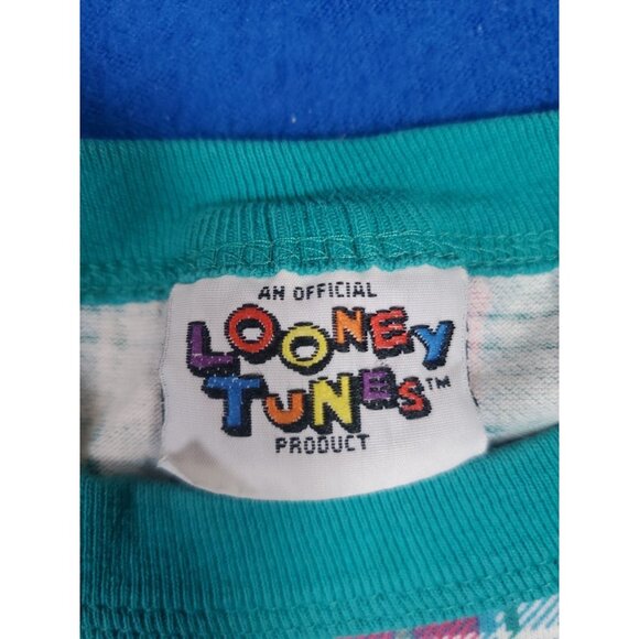 Vintage 90s Looney Tunes Tasmanian Devil (Taz) Plaid Sleep Shirt Men's XL - Picture 3 of 15